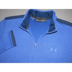 Under Armour Blue Knit 100%‎ Polyester 1/4 Zip Golf Jacket Men's Medium